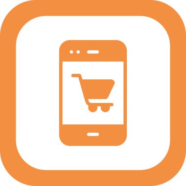 Cep telefonu simgesi, düz vektör çizimi