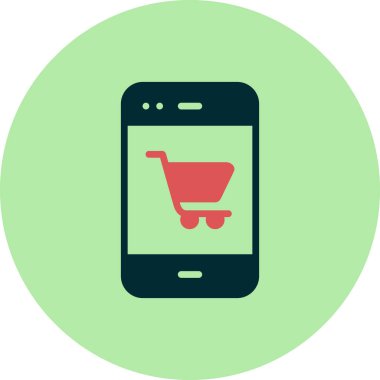 Cep telefonu simgesi, düz vektör çizimi