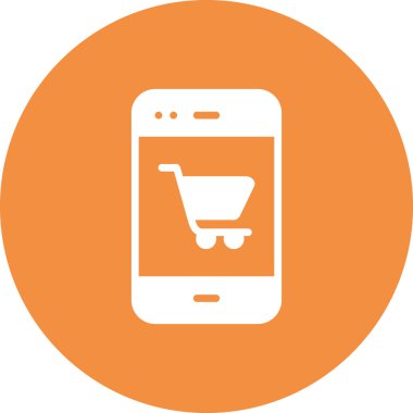 Cep telefonu simgesi, düz vektör çizimi