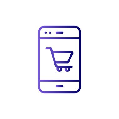 Cep telefonu simgesi, düz vektör çizimi