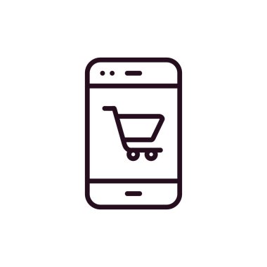 Cep telefonu simgesi, düz vektör çizimi