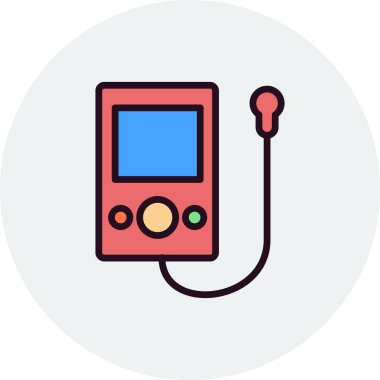 müzik çalar ikon vektör illüstrasyonu