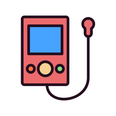 müzik çalar ikon vektör illüstrasyonu