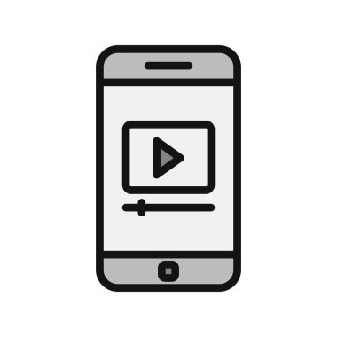 akıllı telefon simgesi, düz vektör illüstrasyon tasarımı