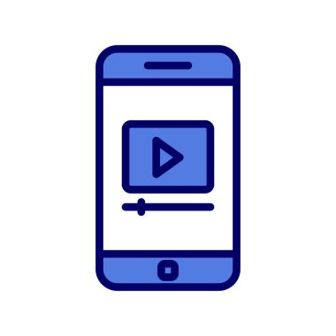 akıllı telefon simgesi, düz vektör illüstrasyon tasarımı