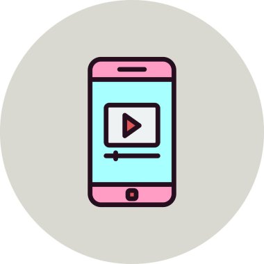 akıllı telefon simgesi, düz vektör illüstrasyon tasarımı