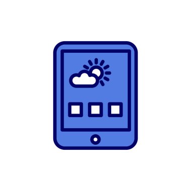 Hava tahmini ikon vektörü. İnce çizgi işareti. izole edilmiş sınır sembolü çizimi