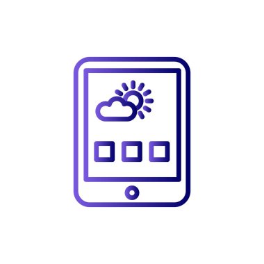 Hava tahminleri çizgi simgesi, ana hatlar vektör işareti, beyaz üzerine izole edilmiş doğrusal biçim pictogram, logo illüstrasyonu