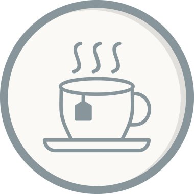 çay fincanı simgesi, vektör illüstrasyonu 