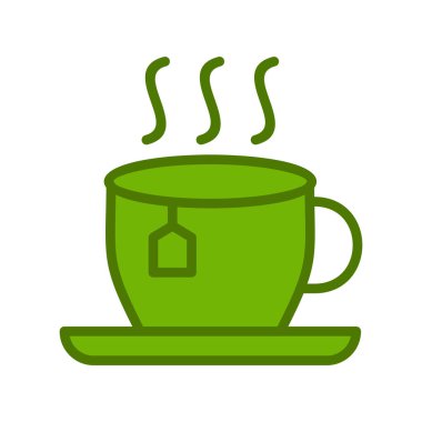 çay fincanı simgesi, vektör illüstrasyonu 