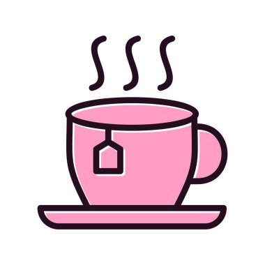 çay fincanı simgesi, vektör illüstrasyonu 