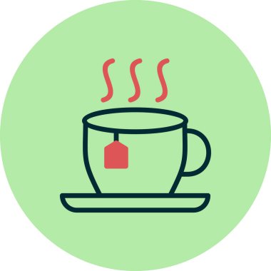 çay fincanı simgesi, vektör illüstrasyonu 