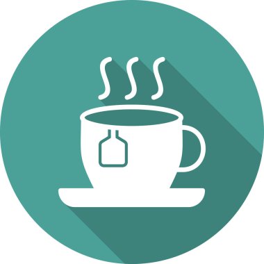 çay fincanı simgesi, vektör illüstrasyonu 