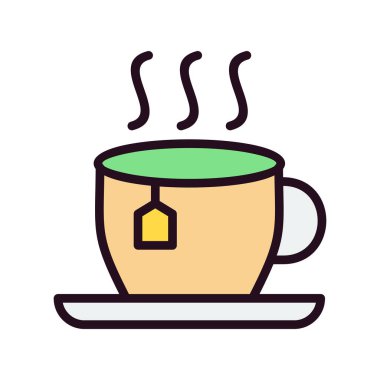 çay fincanı simgesi, vektör illüstrasyonu 