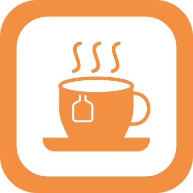 çay fincanı simgesi, vektör illüstrasyonu 