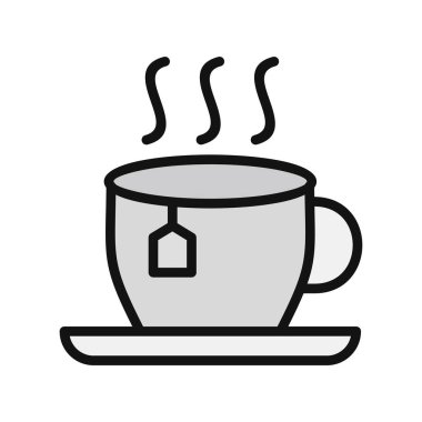 çay fincanı simgesi, vektör illüstrasyonu 