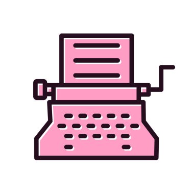 Daktilo. Web simgesi basit illüstrasyon