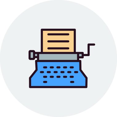 Daktilo. Web simgesi basit tasarım