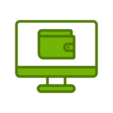 cüzdan düz simgesi, vektör illüstrasyonu