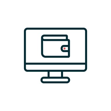 cüzdan düz simgesi, vektör illüstrasyonu