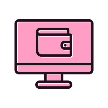 cüzdan düz simgesi, vektör illüstrasyonu