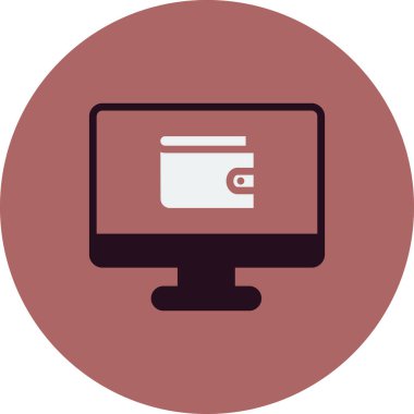 cüzdan düz simgesi, vektör illüstrasyonu