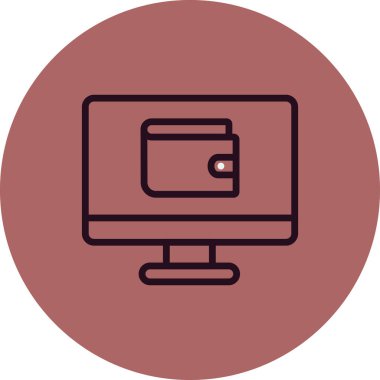 cüzdan düz simgesi, vektör illüstrasyonu