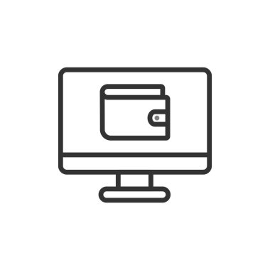 cüzdan düz simgesi, vektör illüstrasyonu