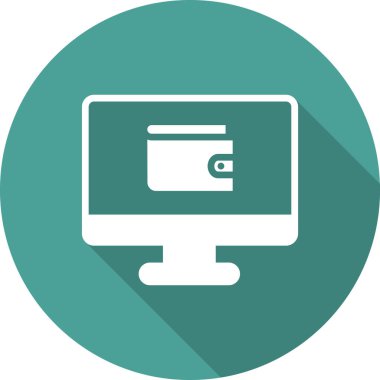 cüzdan düz simgesi, vektör illüstrasyonu