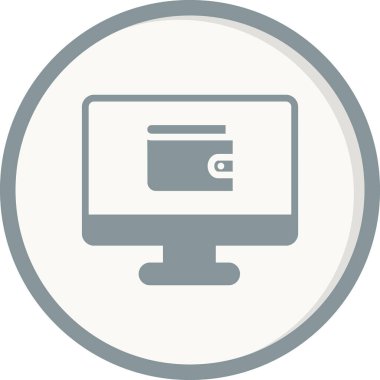 cüzdan düz simgesi, vektör illüstrasyonu