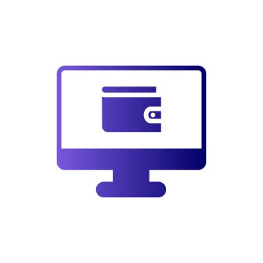 cüzdan düz simgesi, vektör illüstrasyonu