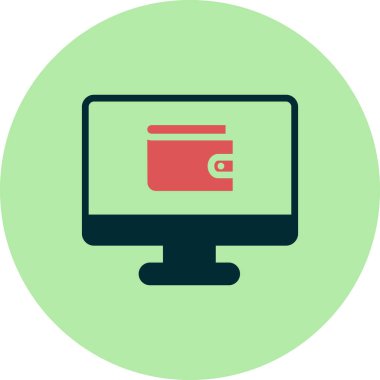 cüzdan düz simgesi, vektör illüstrasyonu