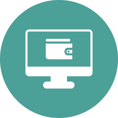 cüzdan düz simgesi, vektör illüstrasyonu