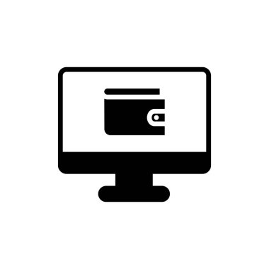 cüzdan düz simgesi, vektör illüstrasyonu