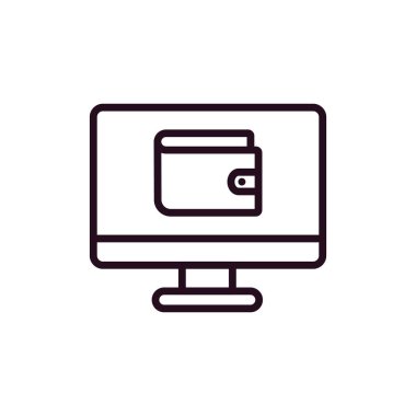 cüzdan düz simgesi, vektör illüstrasyonu