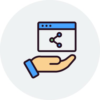 Basit web arayüzü simgesi, vektör illüstrasyonu