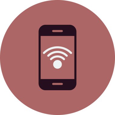 Kablosuz ağ ikonlu akıllı telefon. vektör illüstrasyonu