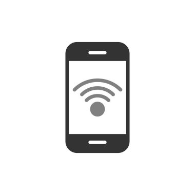 Kablosuz ağ ikonlu akıllı telefon. vektör illüstrasyonu