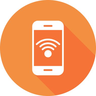 Kablosuz ağ ikonlu akıllı telefon. vektör illüstrasyonu