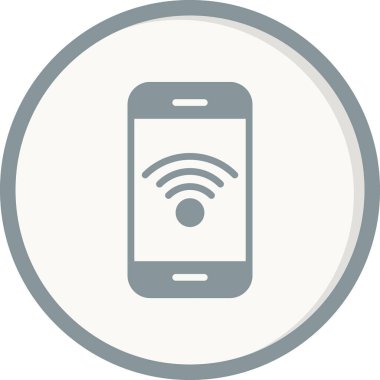 Kablosuz ağ ikonlu akıllı telefon. vektör illüstrasyonu