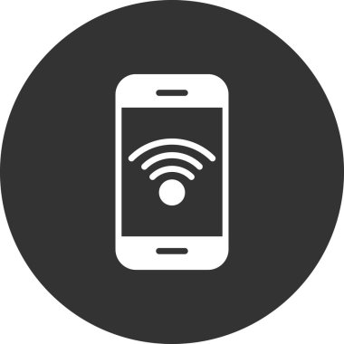 Kablosuz ağ ikonlu akıllı telefon. vektör illüstrasyonu