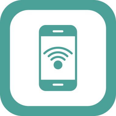 Kablosuz ağ ikonlu akıllı telefon. vektör illüstrasyonu