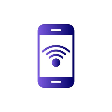 Kablosuz ağ ikonlu akıllı telefon. vektör illüstrasyonu