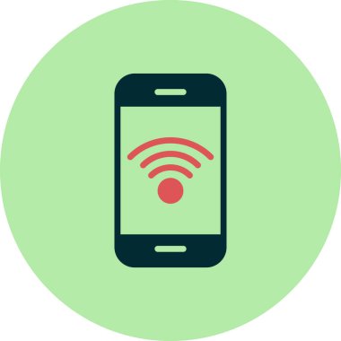 Kablosuz ağ ikonlu akıllı telefon. vektör illüstrasyonu