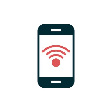 Kablosuz ağ ikonlu akıllı telefon. vektör illüstrasyonu