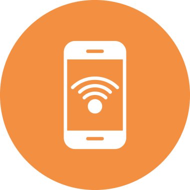 Kablosuz ağ ikonlu akıllı telefon. vektör illüstrasyonu