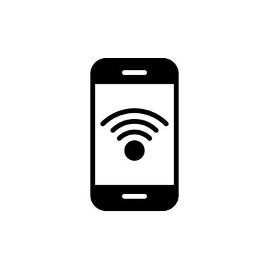 Kablosuz ağ ikonlu akıllı telefon. vektör illüstrasyonu
