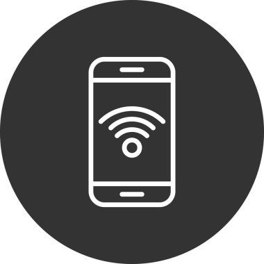 Kablosuz ağ ikonlu akıllı telefon. vektör illüstrasyonu