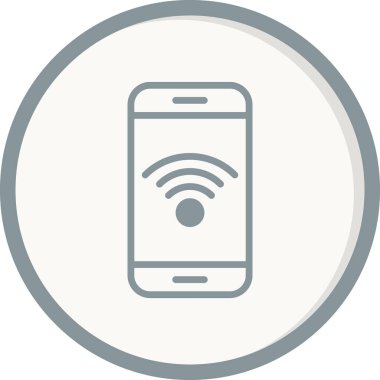Kablosuz ağ ikonlu akıllı telefon. vektör illüstrasyonu
