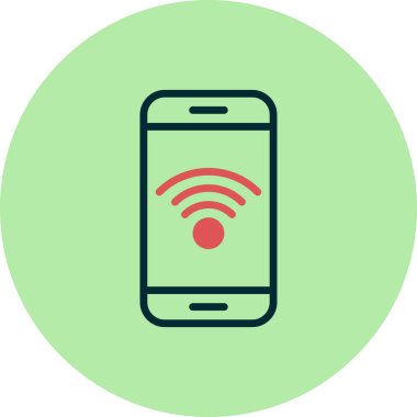 Kablosuz ağ ikonlu akıllı telefon. vektör illüstrasyonu